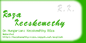 roza kecskemethy business card
