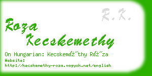 roza kecskemethy business card